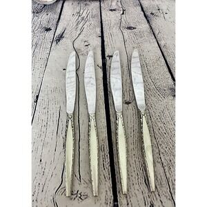 Oneida Community Venetia MCM Dinner Knives Stainless Flatware Lot Set Of 4